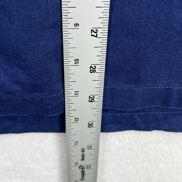 Tasso Elba Men’s Linen Shirt Sz XL Navy 55% Linen 45% Cotton Short Sleeves EUC - Picture 11 of 11